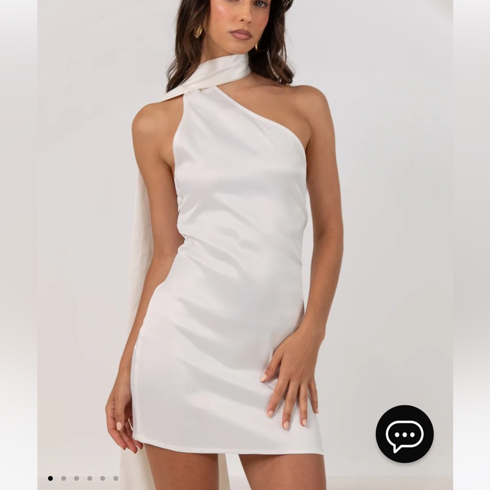 Peppermayo Cassandra Scarf Mini Dress White